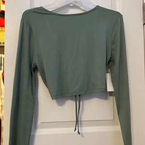 Sage green cropped long sleeve